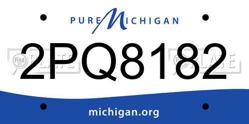 2PQ8182 Michigan License Plate