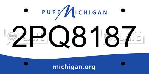 2PQ8187 Michigan License Plate