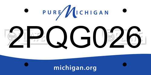 2PQG026 Michigan License Plate