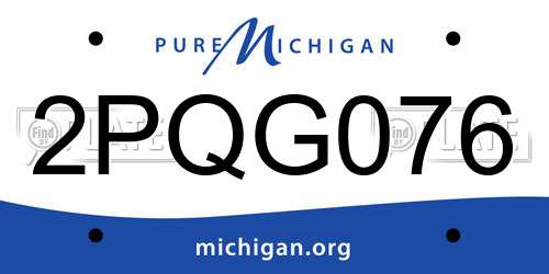 2PQG076 Michigan License Plate