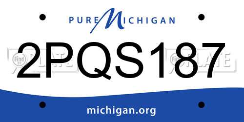 2PQS187 Michigan License Plate