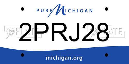 2PRJ28 Michigan License Plate