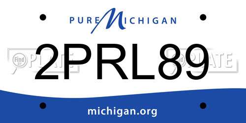 2PRL89 Michigan License Plate