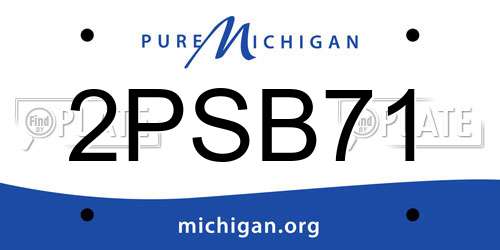2PSB71 Michigan License Plate