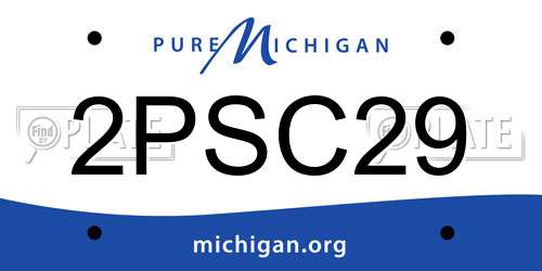 2PSC29 Michigan License Plate
