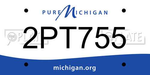 2PT755 Michigan License Plate