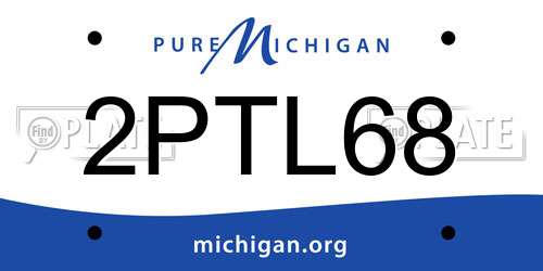 2PTL68 Michigan License Plate
