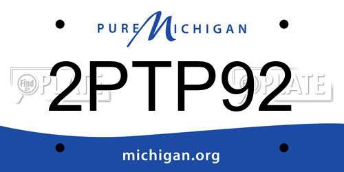 2PTP92 Michigan License Plate