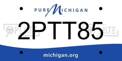 2PTT85 Michigan License Plate