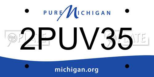 2PUV35 Michigan License Plate
