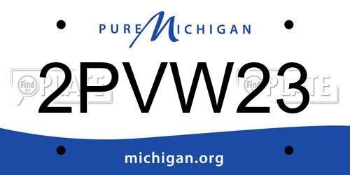 2PVW23 Michigan License Plate