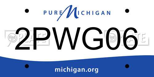 2PWG06 Michigan License Plate