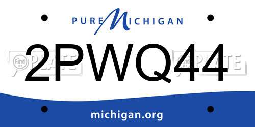 2PWQ44 Michigan License Plate