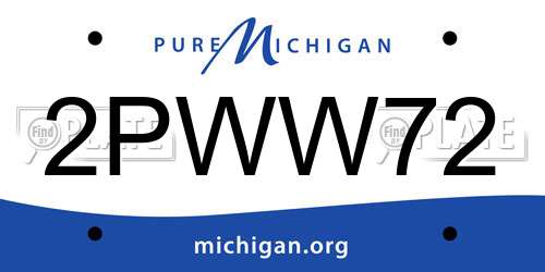 2PWW72 Michigan License Plate