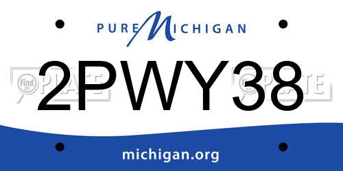 2PWY38 Michigan License Plate
