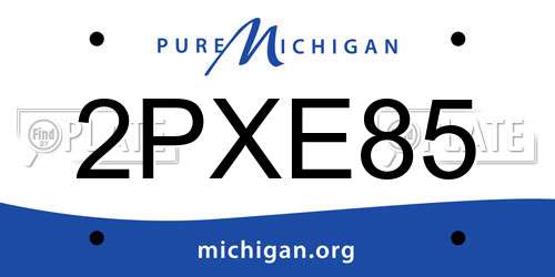 2PXE85 Michigan License Plate