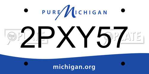 2PXY57 Michigan License Plate