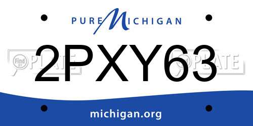 2PXY63 Michigan License Plate