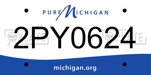 2PY0624 Michigan License Plate