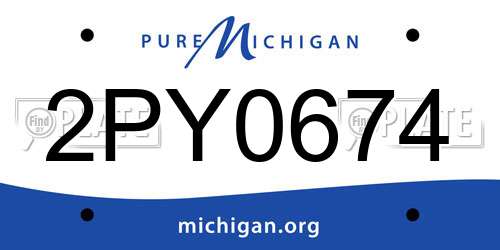 2PY0674 Michigan License Plate