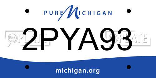 2PYA93 Michigan License Plate