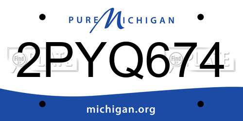 2PYQ674 Michigan License Plate