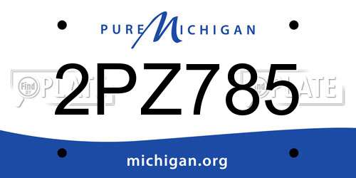 2PZ785 Michigan License Plate