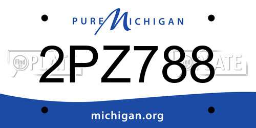 2PZ788 Michigan License Plate