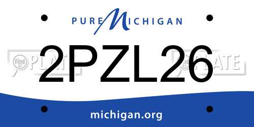 2PZL26 Michigan License Plate