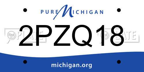 2PZQ18 Michigan License Plate