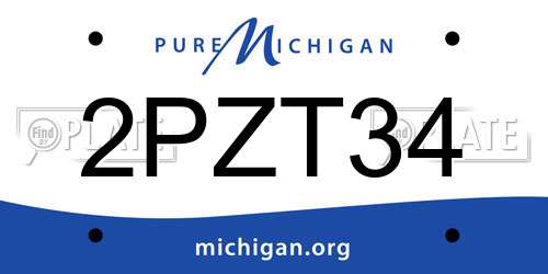 2PZT34 Michigan License Plate