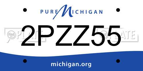2PZZ55 Michigan License Plate