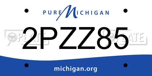 2PZZ85 Michigan License Plate