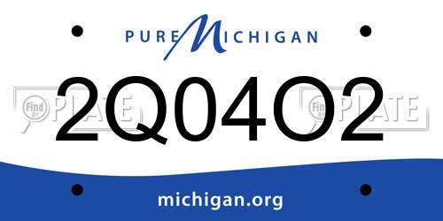 2Q04O2 Michigan License Plate
