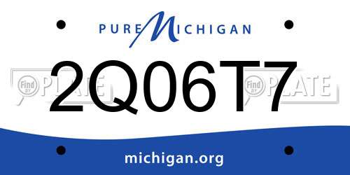 2Q06T7 Michigan License Plate