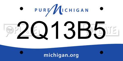 2Q13B5 Michigan License Plate