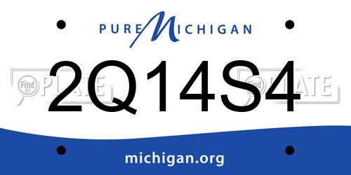 2Q14S4 Michigan License Plate
