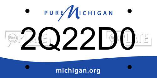 2Q22D0 Michigan License Plate