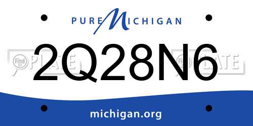 2Q28N6 Michigan License Plate