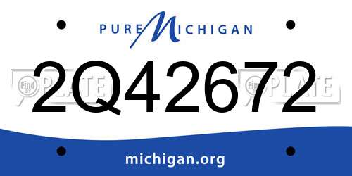 2Q42672 Michigan License Plate