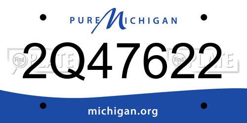 2Q47622 Michigan License Plate