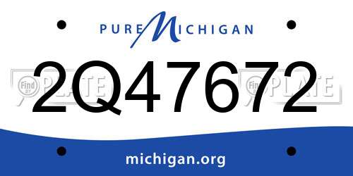 2Q47672 Michigan License Plate