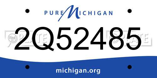 2Q52485 Michigan License Plate