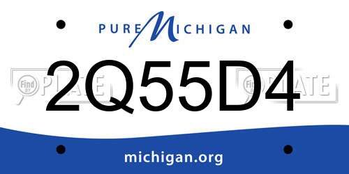 2Q55D4 Michigan License Plate
