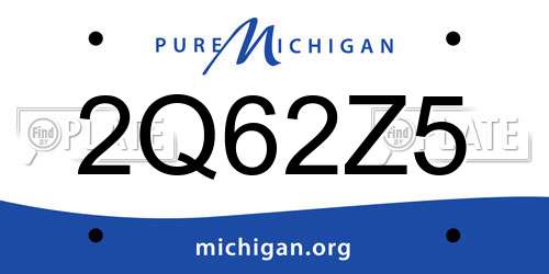 2Q62Z5 Michigan License Plate
