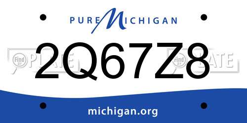 2Q67Z8 Michigan License Plate