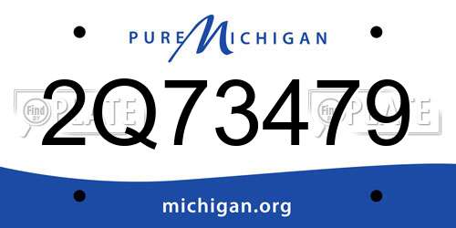 2Q73479 Michigan License Plate