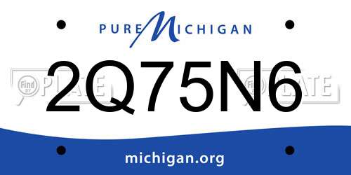 2Q75N6 Michigan License Plate