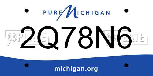 2Q78N6 Michigan License Plate