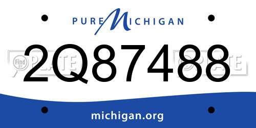 2Q87488 Michigan License Plate